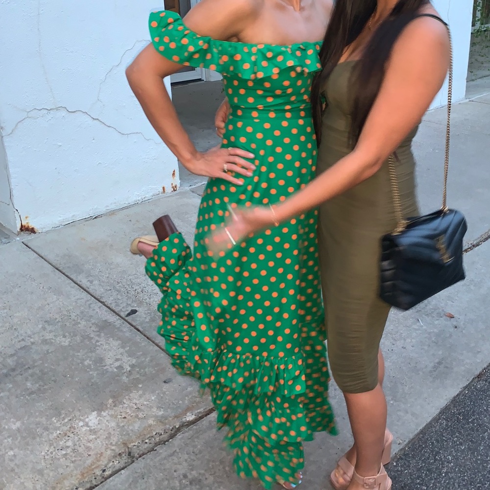 BCBG Green Wedding Guest Dress